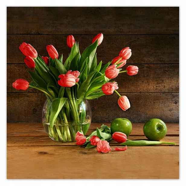 Plakáty 140x140 Červené tulipány