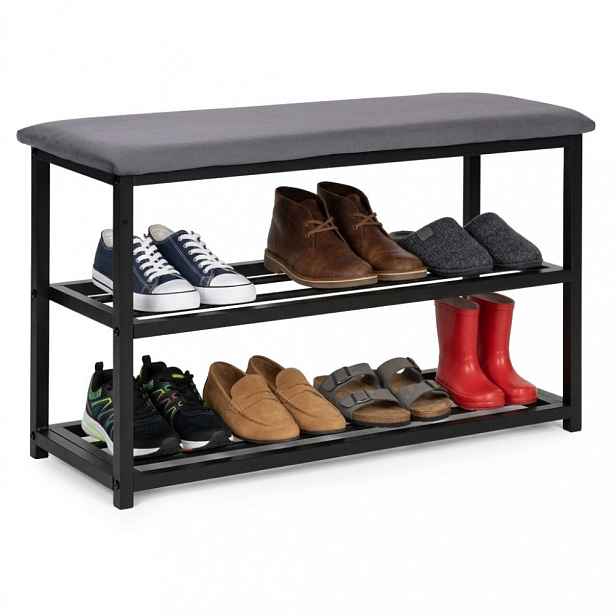 Botník Modernhome Velvet S Sedákem Ocelový 80CM