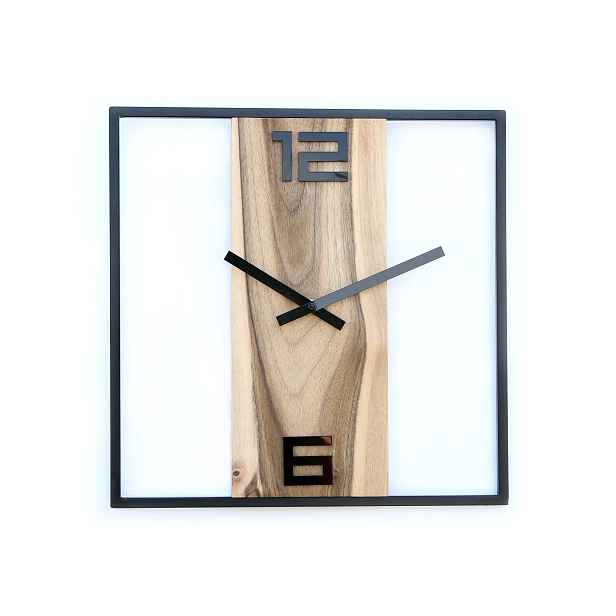 ModernClock Nástěnné hodiny Woody 33 cm ořech/černé