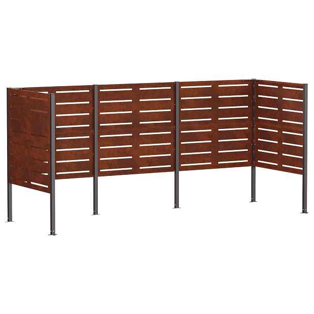 vidaXL Zástěna na popelnice 249 x 85 x 113 cm Povětrnostně odolná ocel
