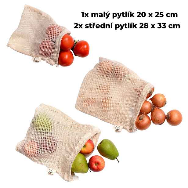 Wrap - up Eco sáčky, pytlíky na ovoce a zeleninu, 3 velikosti