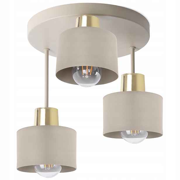 Závěsná Stropní Lustrová Lampa Panta Béžovo-zlatá Do Kuchyně Jídelny E27