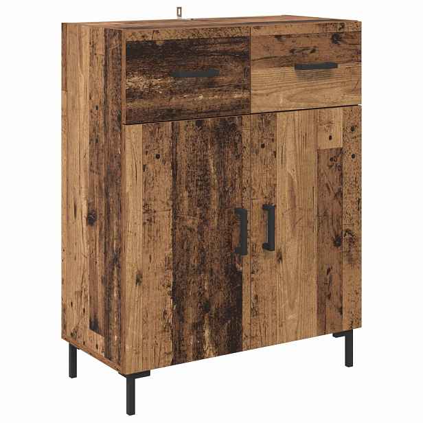 vidaXL Vysoký bufet Staré dřevo 69,5 x 34 x 180 cm Kompozitní dřevo