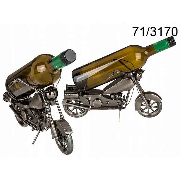 Kovový stojan na víno – motocykl