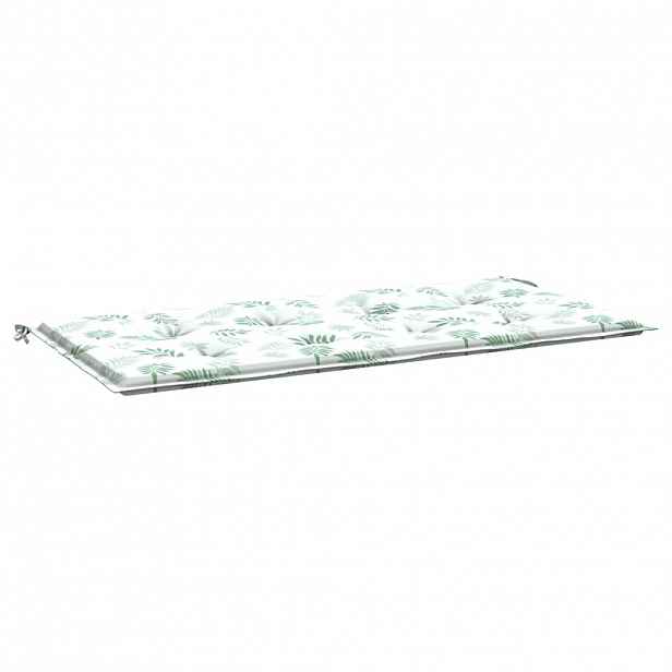 vidaXL Poduška na zahradní lavici vzor listů 100x50x3 cm látka oxford