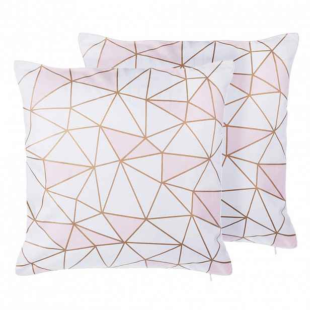 Beliani DEKORATIVNÍ POLŠTÁŘ sada 2 ks Bílý 45/45 cm Clarkia