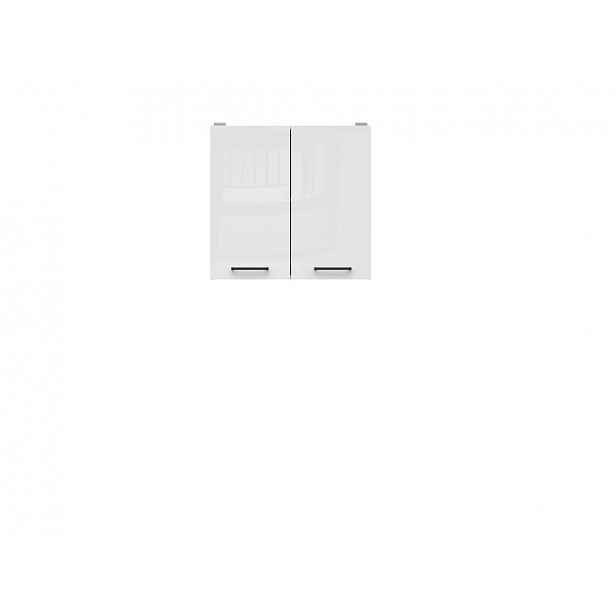 JAMISON, skříňka horní 80 cm, bílá/bílá křída lesk