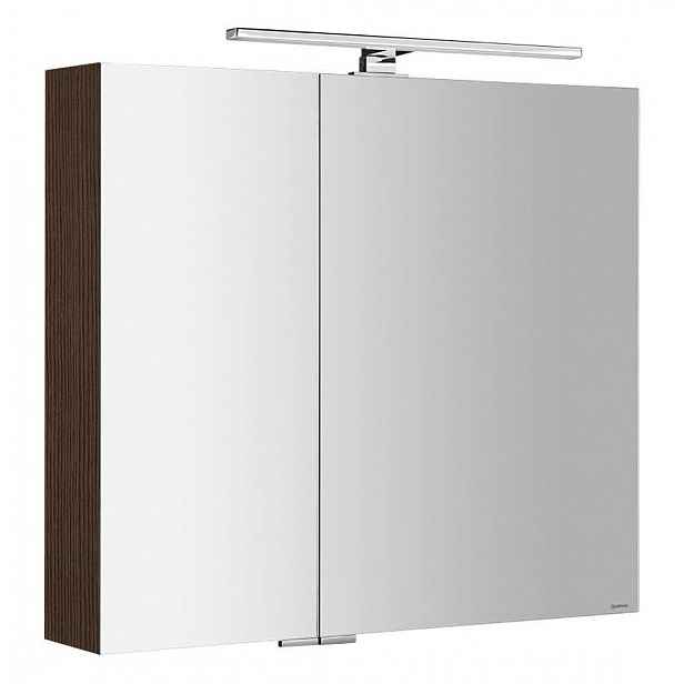 Sapho Mirró - Zrcadlová skříňka s LED osvětlením 80x70x16 cm, 2x dvířka, borovice rustik MC080-0016