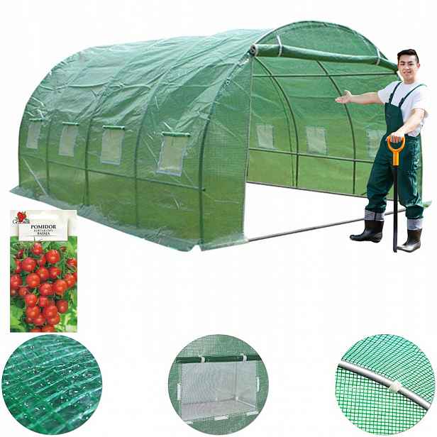 Zahradní Fóliový Tunel 4x3x2 Skleník 12 m2 Silný Fóliový 4x3 3x4 Zelený Uv