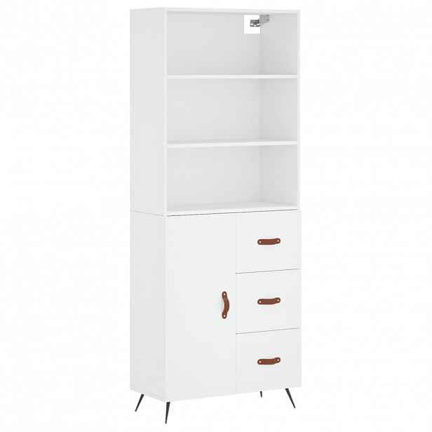 vidaXL Skříň highboard bílá 69,5 x 34 x 180 cm kompozitní dřevo
