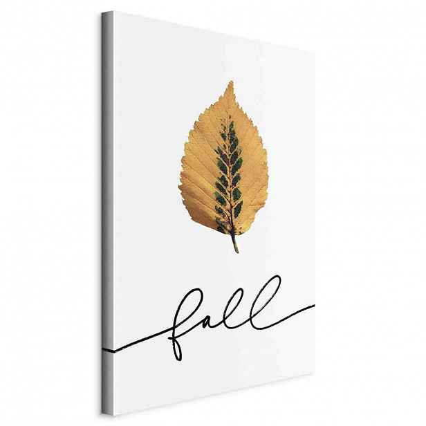 artgeist MALBA NA PLÁTNĚ, abstraktní, text, zátiší, podzim, listy, 40/60/1.2 cm