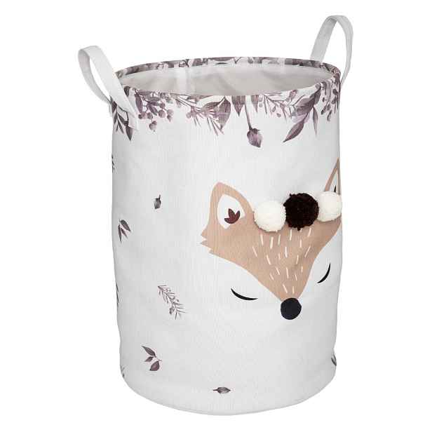ATMOSPHERA Textilní koš na hračky FOX 35 cm bílý