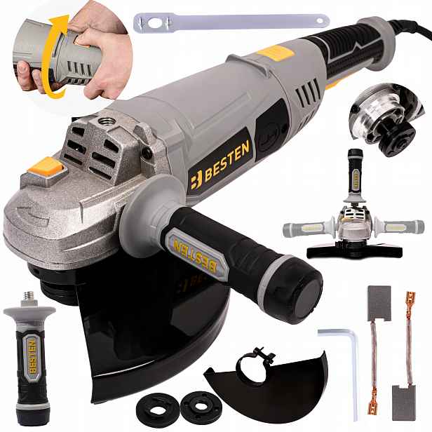 Diaxová Bruska Úhlová Bruska 230 mm 2400 W Pomalý start Silná rukojeť Besten