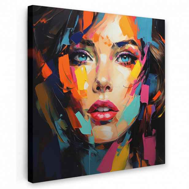 MuchoWow OBRAZ NA PLÁTNĚ Žena - portrét - barevné - umění 20x20 cm