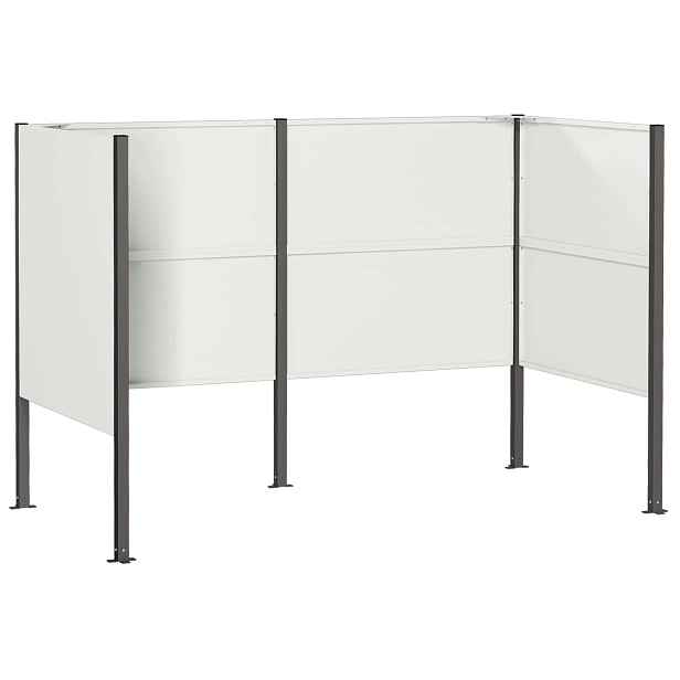 vidaXL Zástěna na popelnice 167 x 85 x 113 cm Ocel Bílá