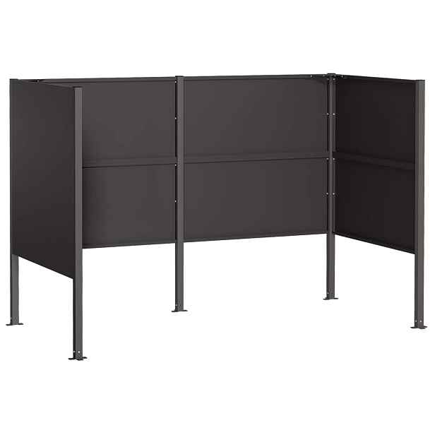 vidaXL Zástěna na popelnice 167 x 85 x 113 cm Ocel Černá