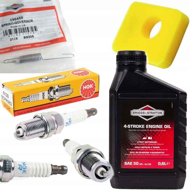 Sada olejové sekačky Briggs 4-SUW SAE30 Filtr 799579 Svíčka Pružina