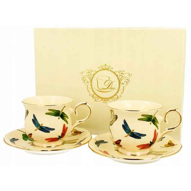 Sada porcelánových šálků Ecru 260 ml 2+2 Sada barelů Dárek