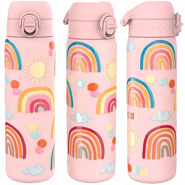 Termický Lahev Na Pití Atest Pzh Ocel Nerezová Růžová Duha Rainbow ION8 O,5 L 500