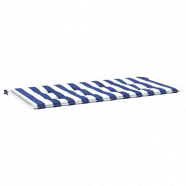 vidaXL Poduška na zahradní lavici modré a bílé pruhy 120x50x3cm oxford