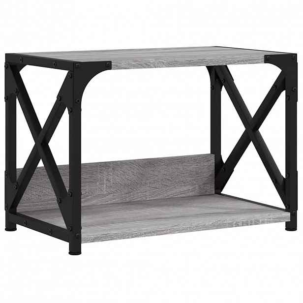vidaXL Stojan na tiskárnu 2patrový šedý sonoma 44x26x31,5 cm kompozit