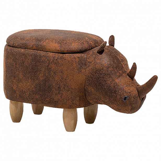 Beliani STOLIČKA VE TVARU ZVÍŘÁTKA Světle hnědá Rhino