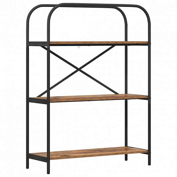 vidaXL Knihovna 3 úrovní 80 x 30 x 109 cm Kompozitní dřevo Staré dřevo