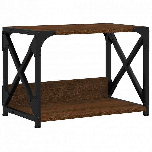 vidaXL Stojan na tiskárnu 2patrový hnědý dub 44x26x31,5 cm kompozit