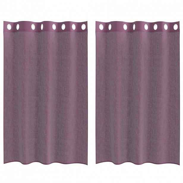 vidaXL Voálové záclony s průchodkami 2 ks Fialová 140x175 cm