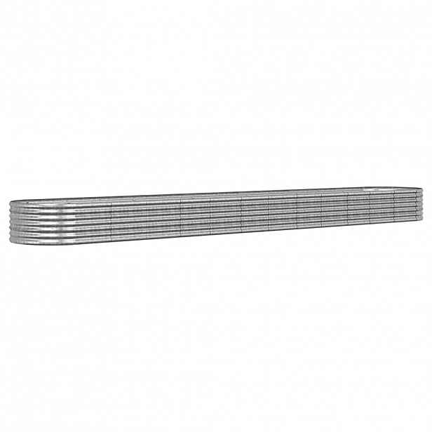 vidaXL Vyvýšený záhon pozinkovaná ocel 512x80x36 cm stříbrný