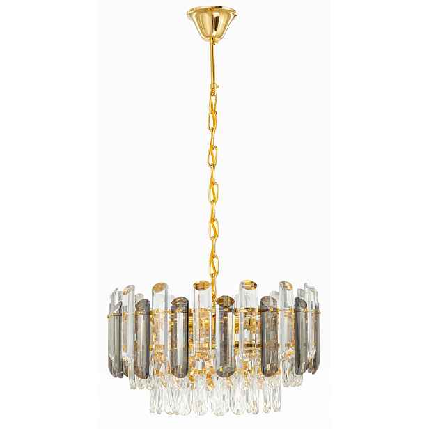 Luxusní křišťálová lustrová lampa Luxury Gold Grey WSC022