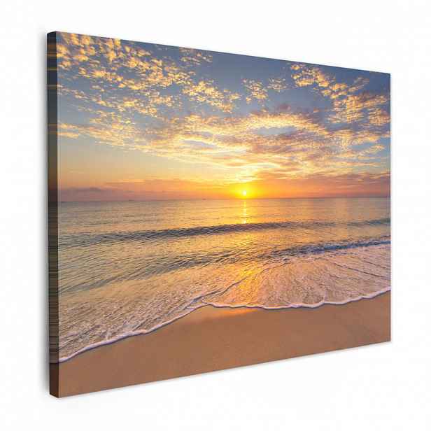 MuchoWow OBRAZ NA PLÁTNĚ Pláž - Západ slunce - Moře 40x30 cm