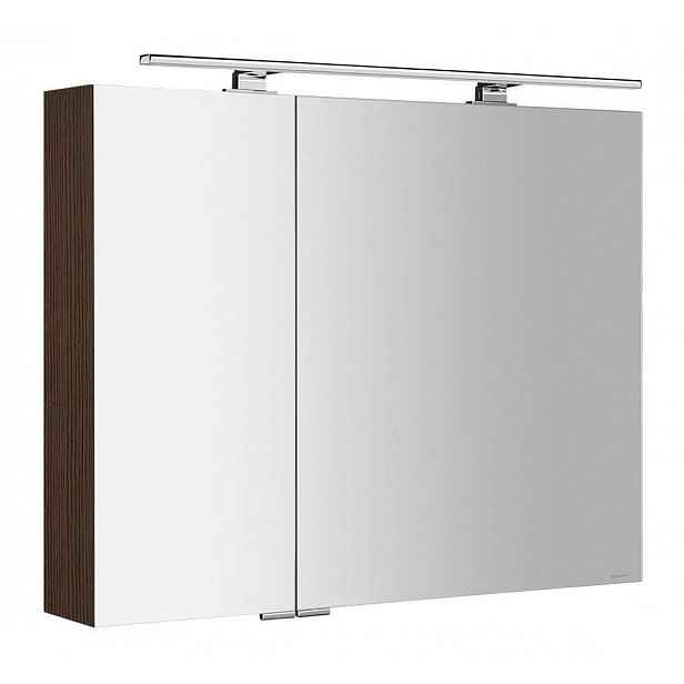 Sapho Mirró - Zrcadlová skříňka s LED osvětlením 90x70x16 cm, 2x dvířka, borovice rustik MC090-0016