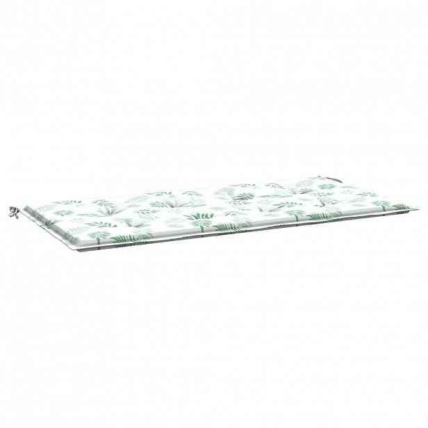 vidaXL Poduška na zahradní lavici vzor listů 120x50x3 cm látka oxford