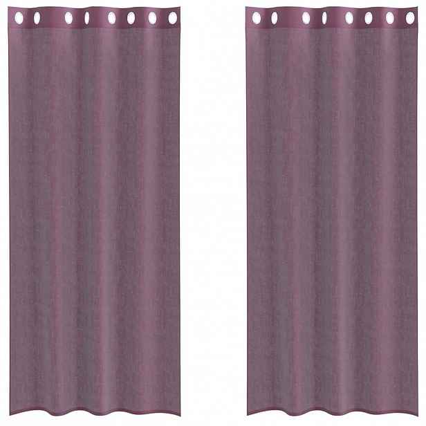 vidaXL Voálové záclony s průchodkami 2 ks Fialová 140x225 cm