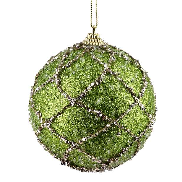 Mondex Vánoční baňka SANTA LILA Cobweb 10 cm zelená