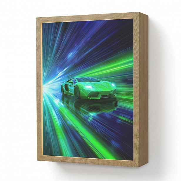 OnlyWow DOBÍJECÍ NOČNÍ LAMPIČKA Rychlost - Lehké - Sportovní vůz - Zelená 30x40 cm