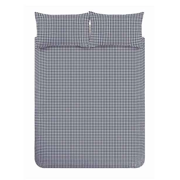 Tmavě modré 3dílné povlečení na dvoulůžko 200x200 cm Bamford Gingham Check – Catherine Lansfield