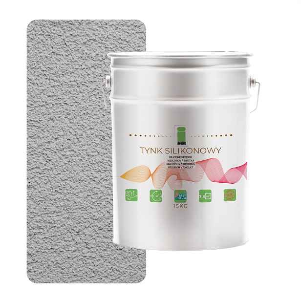 Silikonová Fasádní Omítka Zesílená Světle Šedá 1.5 MM, Trvanlivá, 15 Kg