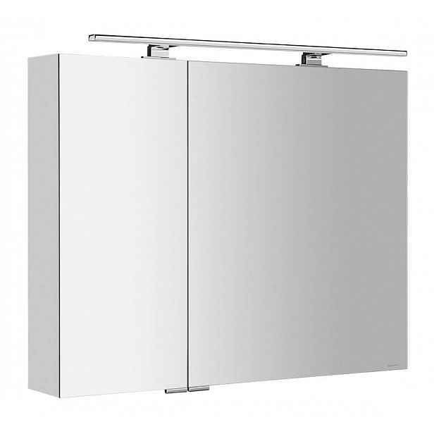 Sapho Mirró - Zrcadlová skříňka s LED osvětlením 90x70x16 cm, 2x dvířka, bílá MC090-0030
