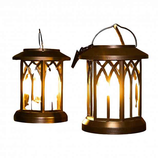Solární Zahradní Lampy 2 Ks Led 2700K IP65 Závěsné Stolní