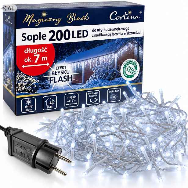 Vánoční Osvětlení Na Stromeček Rampouchy 200 Led Vnitřní Venkovní Vánoční Osvětlení