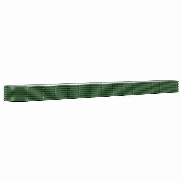 vidaXL Vyvýšený záhon pozinkovaná ocel 620x80x36 cm zelený