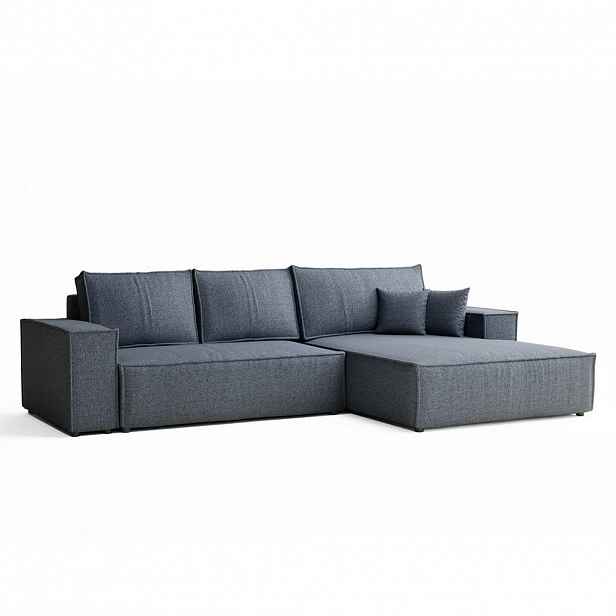 Maison de Reve ROHOVÁ SEDAČKA s funkcí spaní Maze, textil, modrošedý