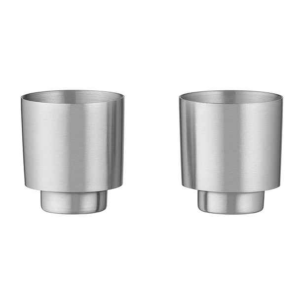 Šálky v sadě 2 ks na espresso/dvoustěnné z nerezové oceli ve stříbrné barvě Makoto Steel – Blomus