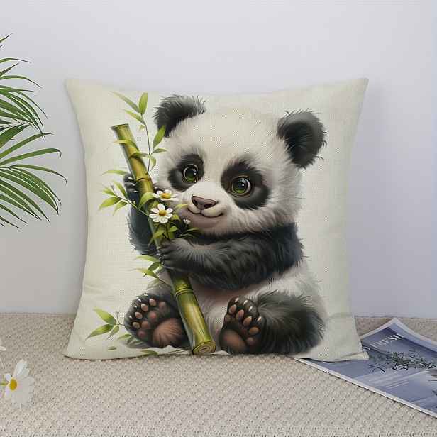 TEMU 1 ks, Rozkošné panda obaly, Dekorativní povlaky na polštáře do domácí ložnice, obývacího pokoje s humornými citáty, Ideální pro nadšence do pand