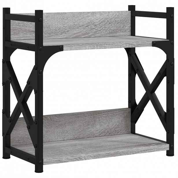 vidaXL Stojan na tiskárnu 2patrový šedý sonoma 40x20x40 cm kompozit
