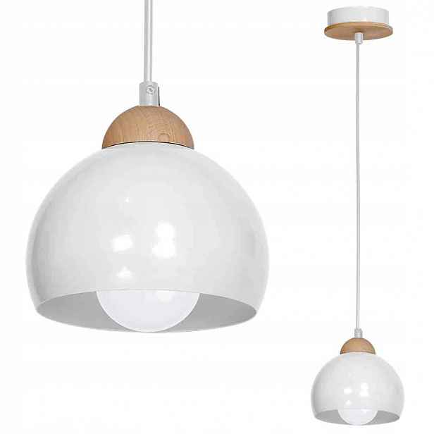 Závěsná lampa Milagro Dama MLP6440 Bílá Dřevo 1xE27 Nastavitelná stropní