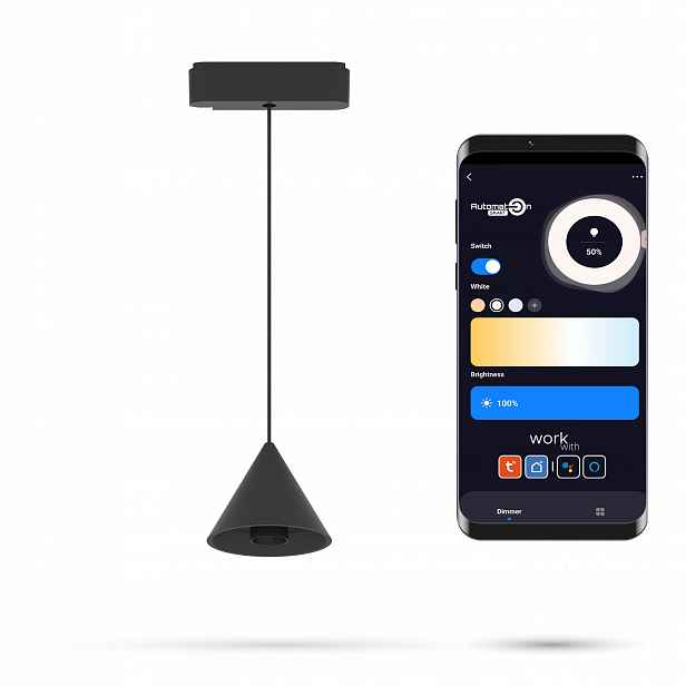 Zigbee kuželová lampa 6W MD90 pro Slim Track 48VDC 3000K-6000K Stmívatelná