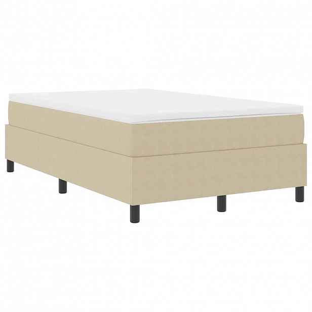 vidaXL Postel s boxspringem Světle šedá a bílá 120 x 190 cm